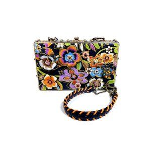 NEW VTG MARY FRANCES Beaded Handbag Floral Box Clutch Crossbody …
